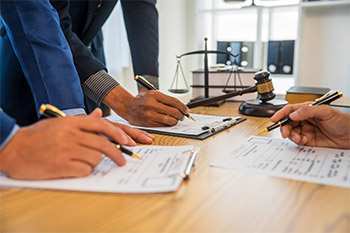 Three People Checking Contract